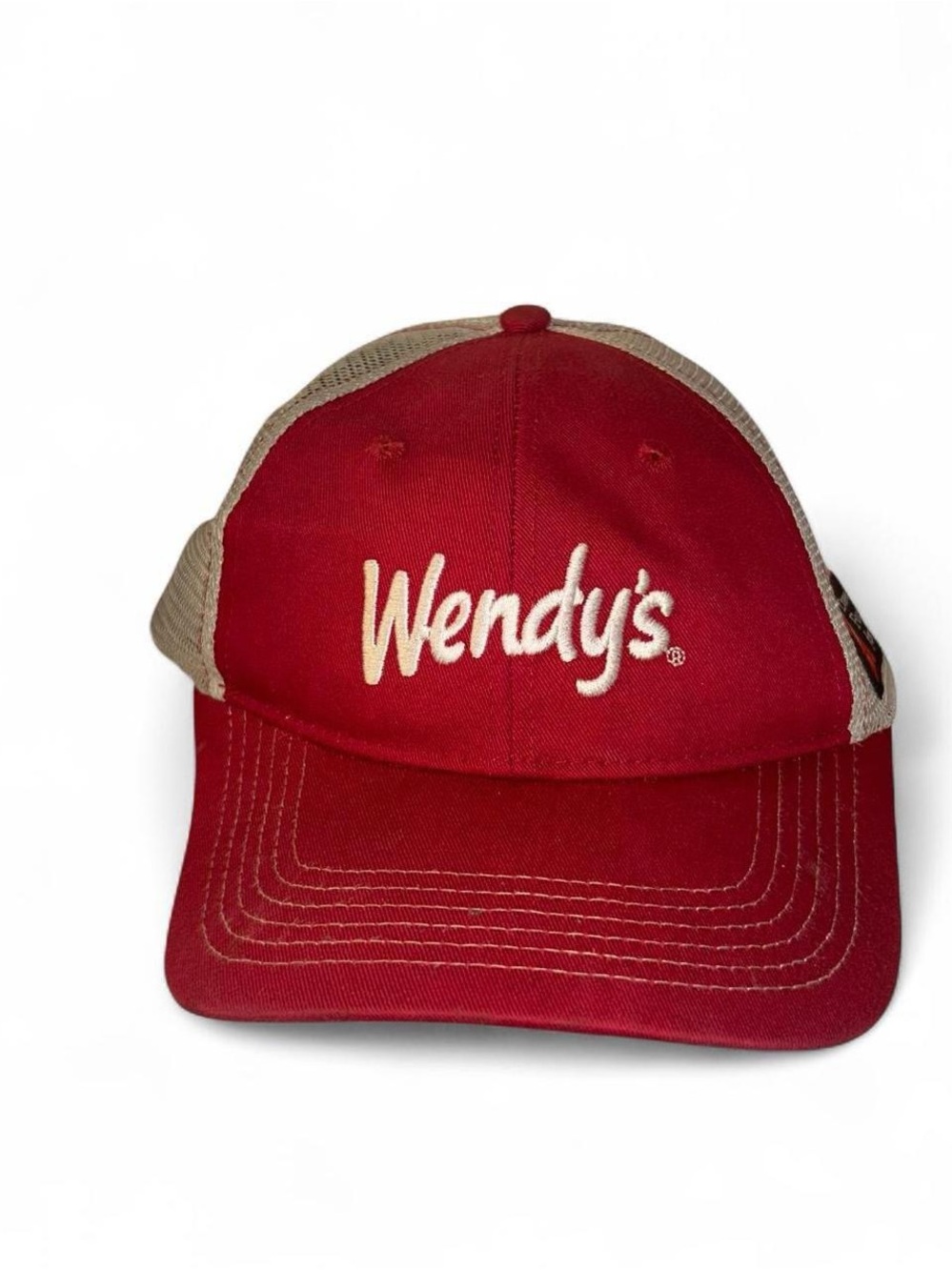 Wendy’s y2k Red and Tan Trucker Cap